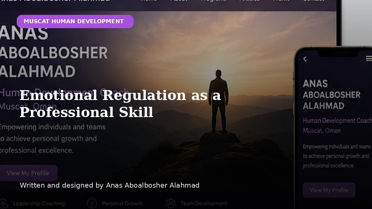 Emotional Regulation as a Professional Skill by Anas Aboalbosher Alahmad